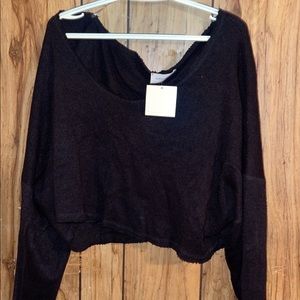 black off the shoulder crop top